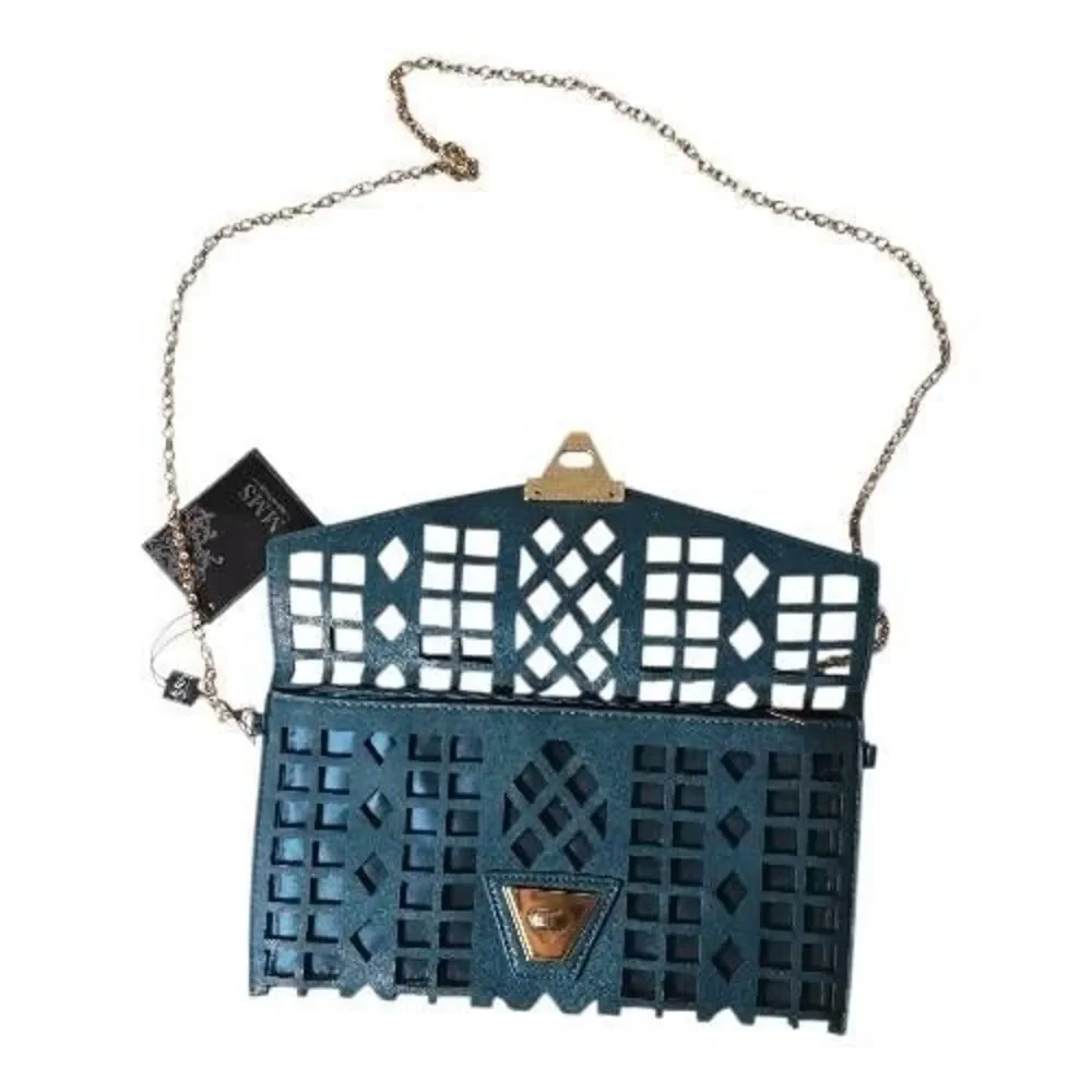 ​NWT NMS Studio Laser Cut Geometric Envelope Clutch - Deep Teal